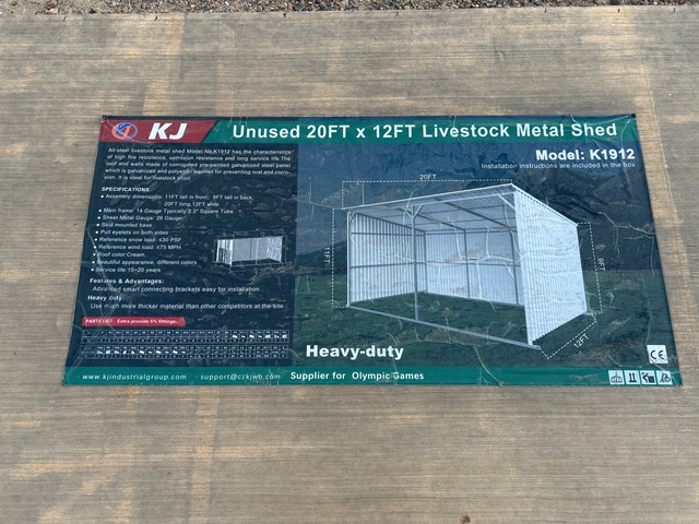 KJ K1912 Livestock Metal Shed - Unused