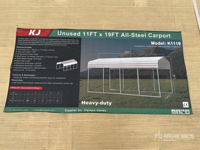 KJ K1119 All-Steel Carport - Unused