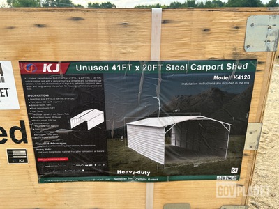 KJ K4120 Steel Carport Shed - Unused