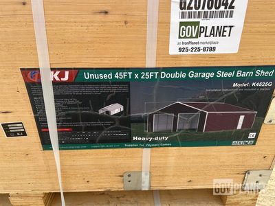 KJ K4525G Double Garage Steel Barn Shed - Unused