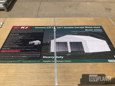 KJ K2223 Double Garage Metal Shed - Unused