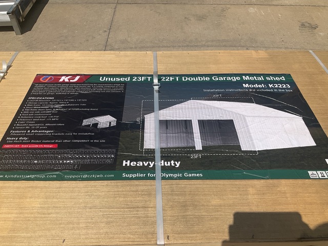 KJ K2223 Double Garage Metal Shed - Unused