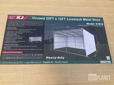 KJ K1912 Livestock Metal Shed - Unused