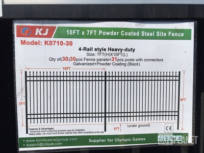(30) Pieces of Galvanized Steel Garden/Public Space Fence w/(31) Post Connectors