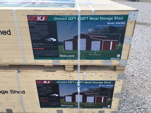 KJ K4230G Metal Storage Shed - Unused