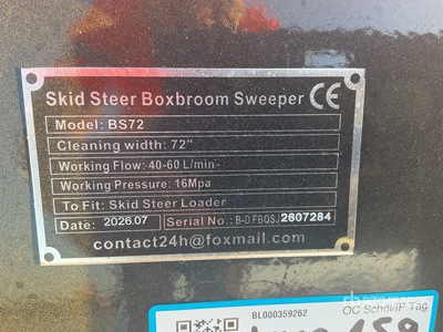 2026 GIYI GY-BS72 Skid Steer Sweeper (Unused)
