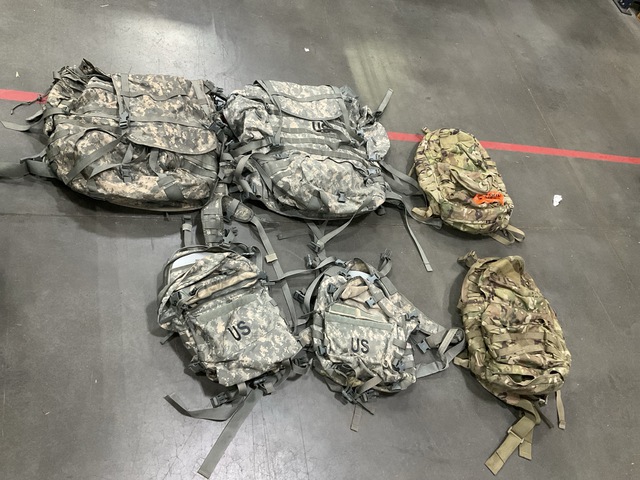(10) Large Field Pack Sets, (14) Assault Packs & Assorted Items