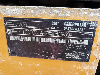 2017 Cat 326F L Excavadora de Cadenas