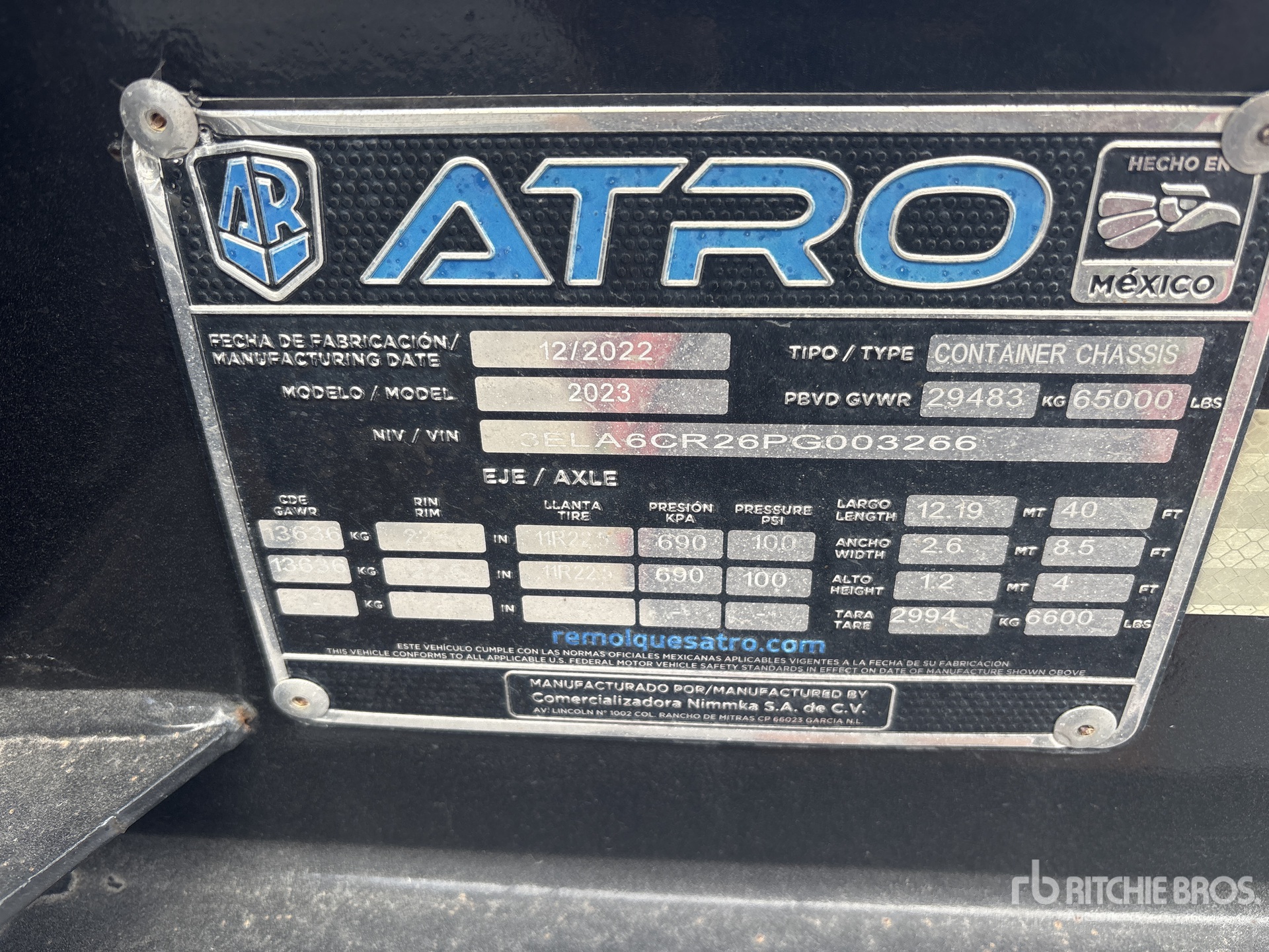 2023 Atro Container Trailer