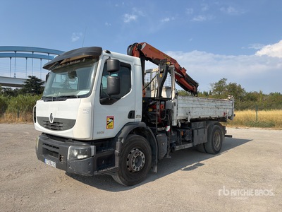 2008 Palfinger PK12000 on 2008 Renault Prenium 280DXI 4x2 Camion Benne Avec Grue Camión Dumper con Grúa