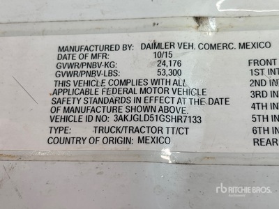 2016 Freightliner Cascadia 125 6x4 Ciągnik siodłowy T/A z kabiną sypialną