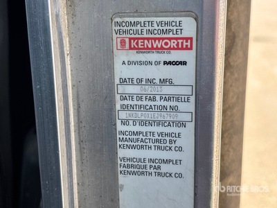 2014 Kenworth T800 Kabina i podwozie