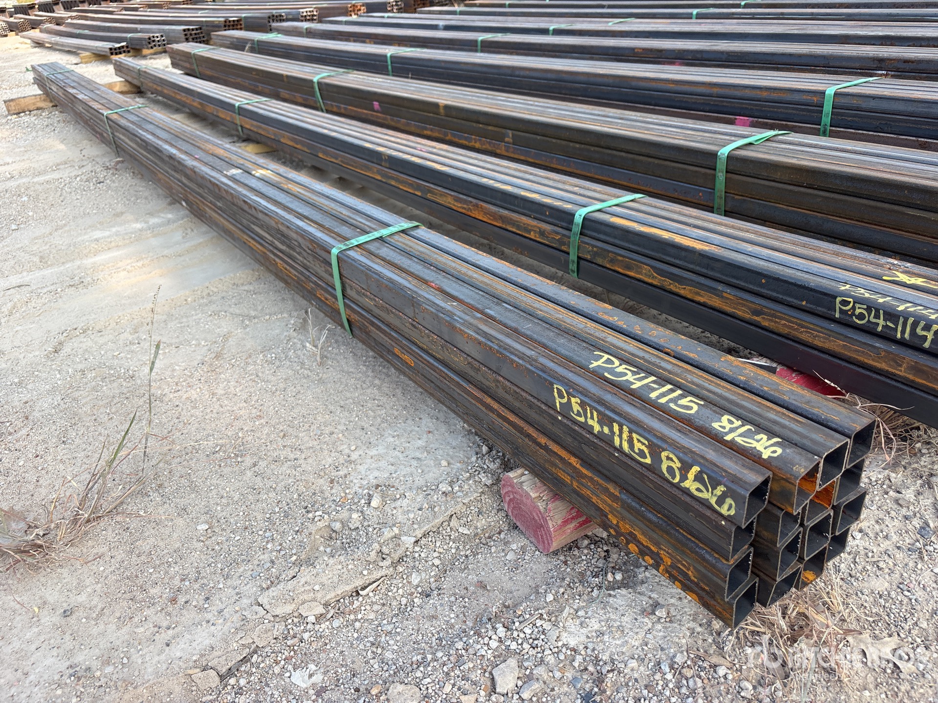 Quantity of (16) 2025 Kit Containers 1.5 in x 1.5 in x 18 ft Square Tubing (Unused)