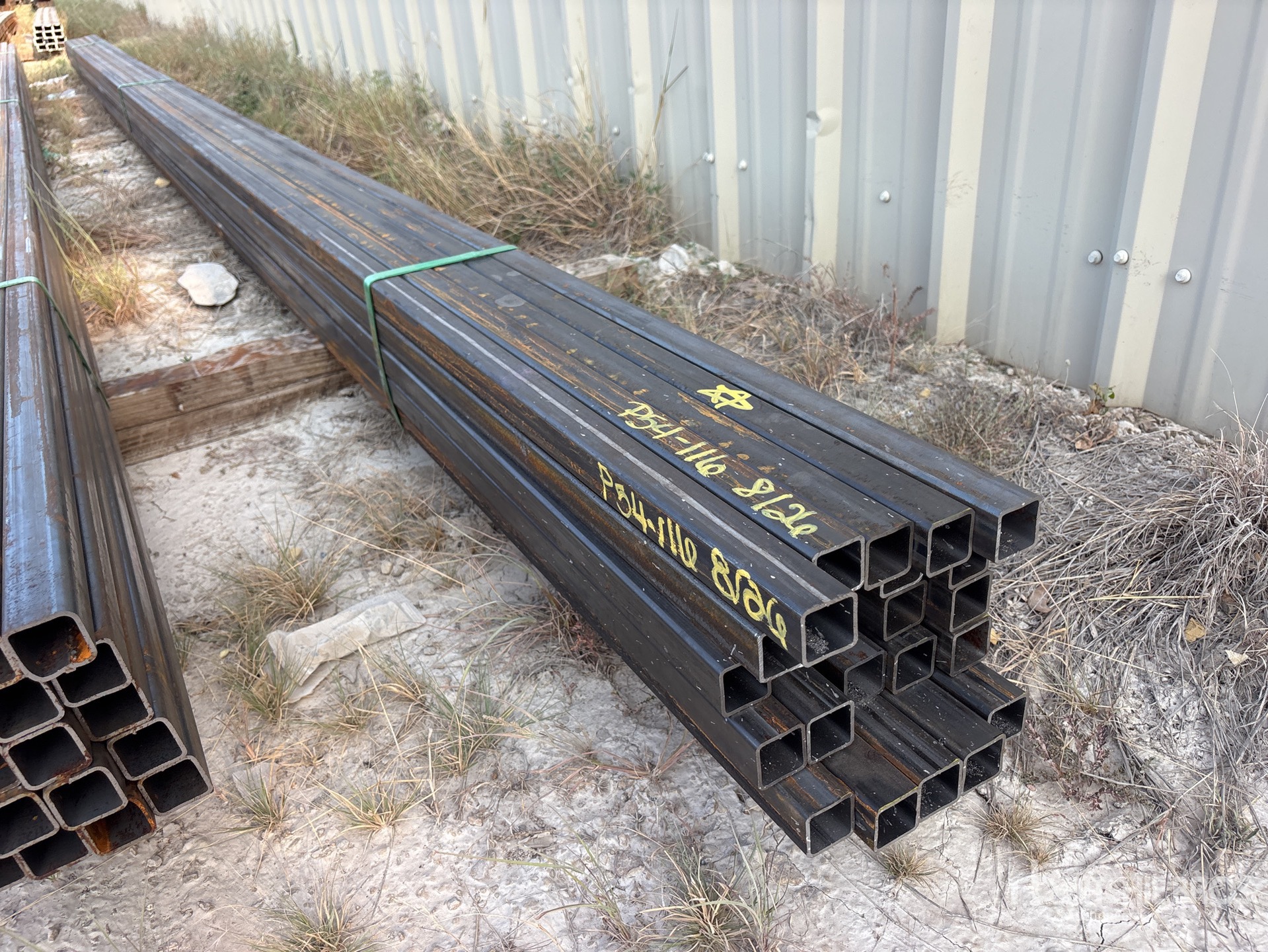 Quantity of (25) 2025 Kit Containers 1.5 in x 1.5 in x 24 ft Square Tubing (Unused)