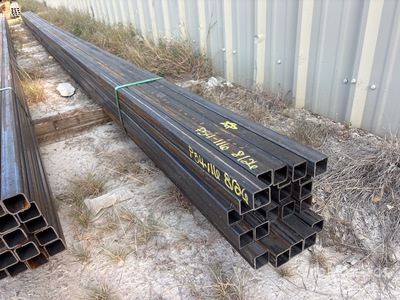 Quantity of (25) 2025 Kit Containers 1.5 in x 1.5 in x 24 ft Square Tubing (Unused)