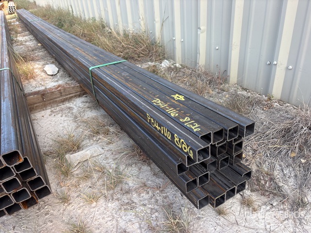 Quantity of (25) 2025 Kit Containers 1.5 in x 1.5 in x 24 ft Square Tubing (Unused)
