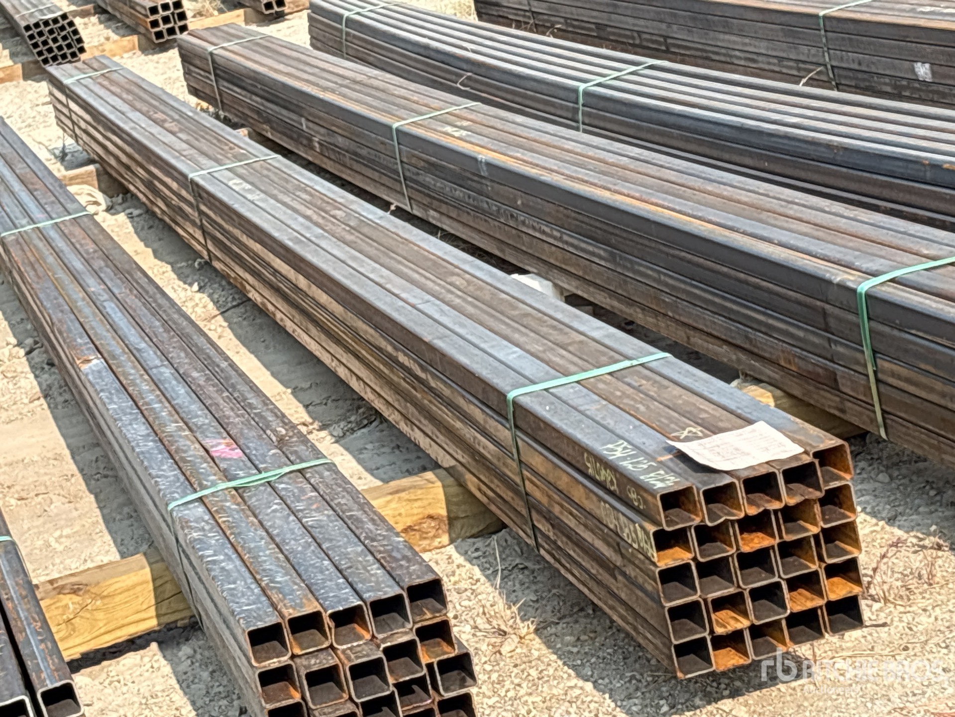 Quantity of (25) 2025 Kit Containers 1.5 in x 1.5 in x 24 ft Square Tubing (Unused)