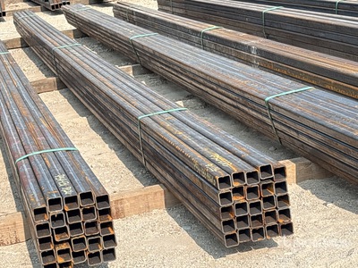 Quantity of (25) 2025 Kit Containers 1.5 in x 1.5 in x 24 ft Square Tubing (Unused)