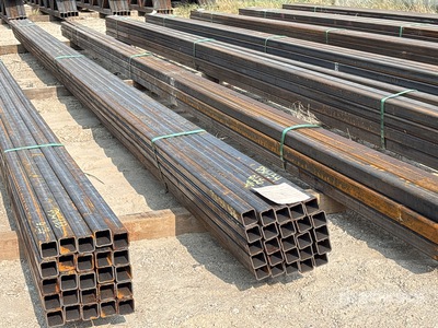 Quantity of (25) Kit Containers 1.5 in x 1.5 in x 24 ft Square Tubing (Unused)