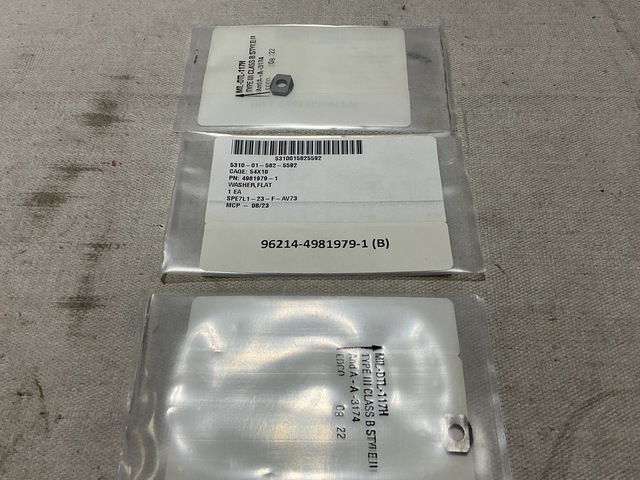 (3) Raytheon 4981979-1 Flat Washers