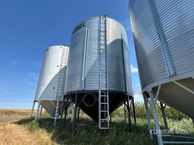 +/- 4900 bu 5 Ring Hopper Goebel Bin On Cranfeild Hopper Bottom صومعة الحبوب