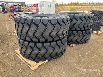 Quantity of (4) Bedrock E-3E 23.5x25 إطارات المعدات (Unused)
