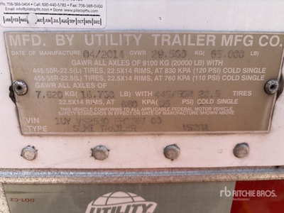 2015 Utility VS2RA 53 ft T/A Refrigerated Trailer