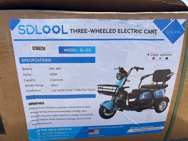 SDLOOL SL-D3 Three-Wheeled Electric Cart SDLOOL SL-D3 Three-Wheeled Electric Cart