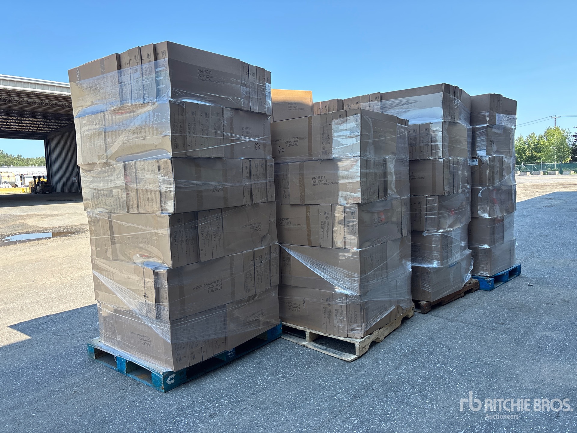Quantity of (7) Pallets of Fabric Rose's