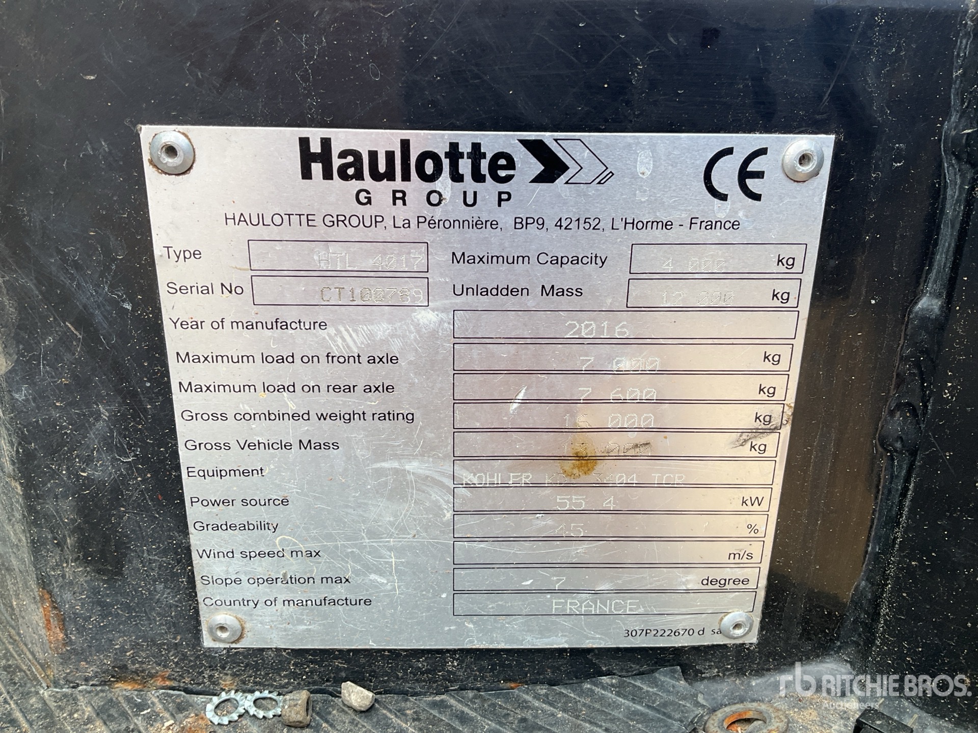 2016 Haulotte HTL 4017 Telehandler