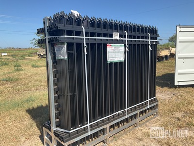 (22) Pieces of Powder Coated Steel Fence w/(23) Post Connectors - Unused