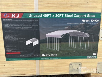 KJ K4020 Steel Carport Shed - Unused