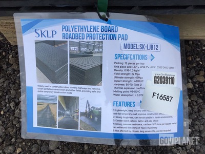 (12) SKLP SK-LJB12 Polyethylene Board Roadbed Protection Pads - Unused