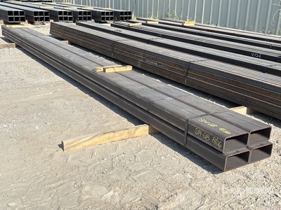 Quantity of (4) 4 in x 8 in x 5/16 in x 20 ft Rectangle Tubing (Unused)