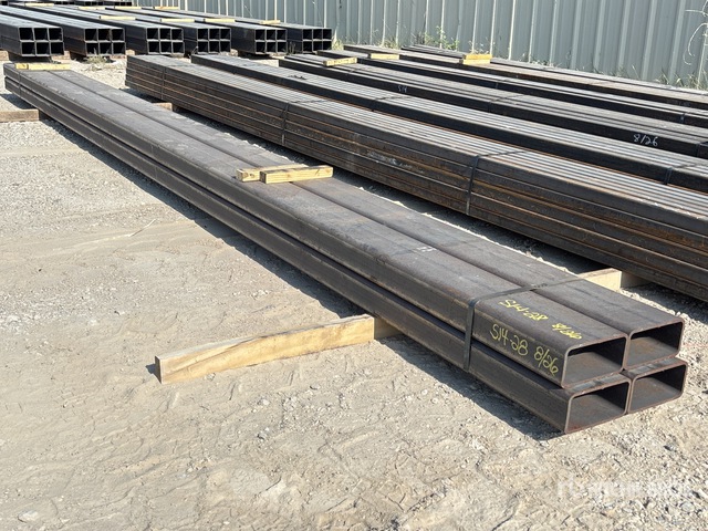 Quantity of (4) 4 in x 8 in x 5/16 in x 20 ft Rectangle Tubing (Unused)