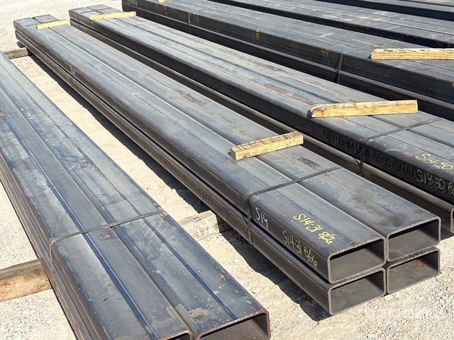 Quantity of (4) 4 in x 8 in x 5/16 in x 20 ft Rectangle Tubing (Unused)