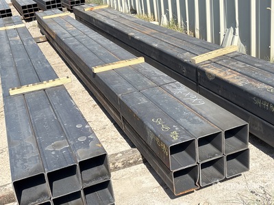 Quantity of (6) 6 in x 6 in x 3/16 in x 20 ft Square Tubing (Unused)