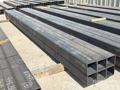 Quantity of (6) 6 in x 6 in x 3/16 in x 20 ft Square Tubing (Unused)