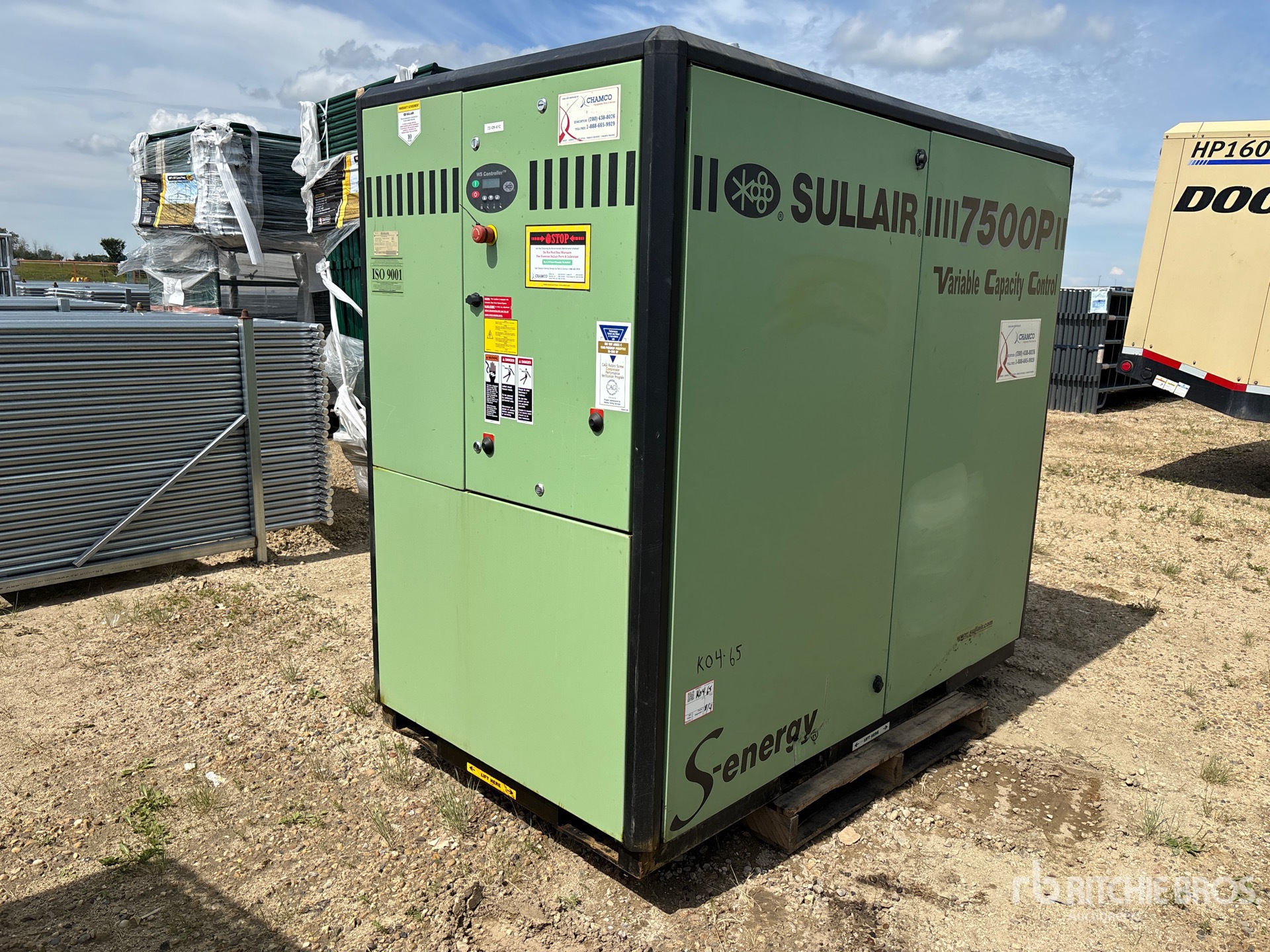 2014 Sullair 7509PS AC 457 cfm Skid-Mounted Electric Air Compressor