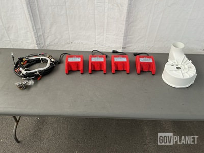 (4) Battery Chargers, (2) Wiring Harnesses, (4) Rubber Boots & Assorted Items