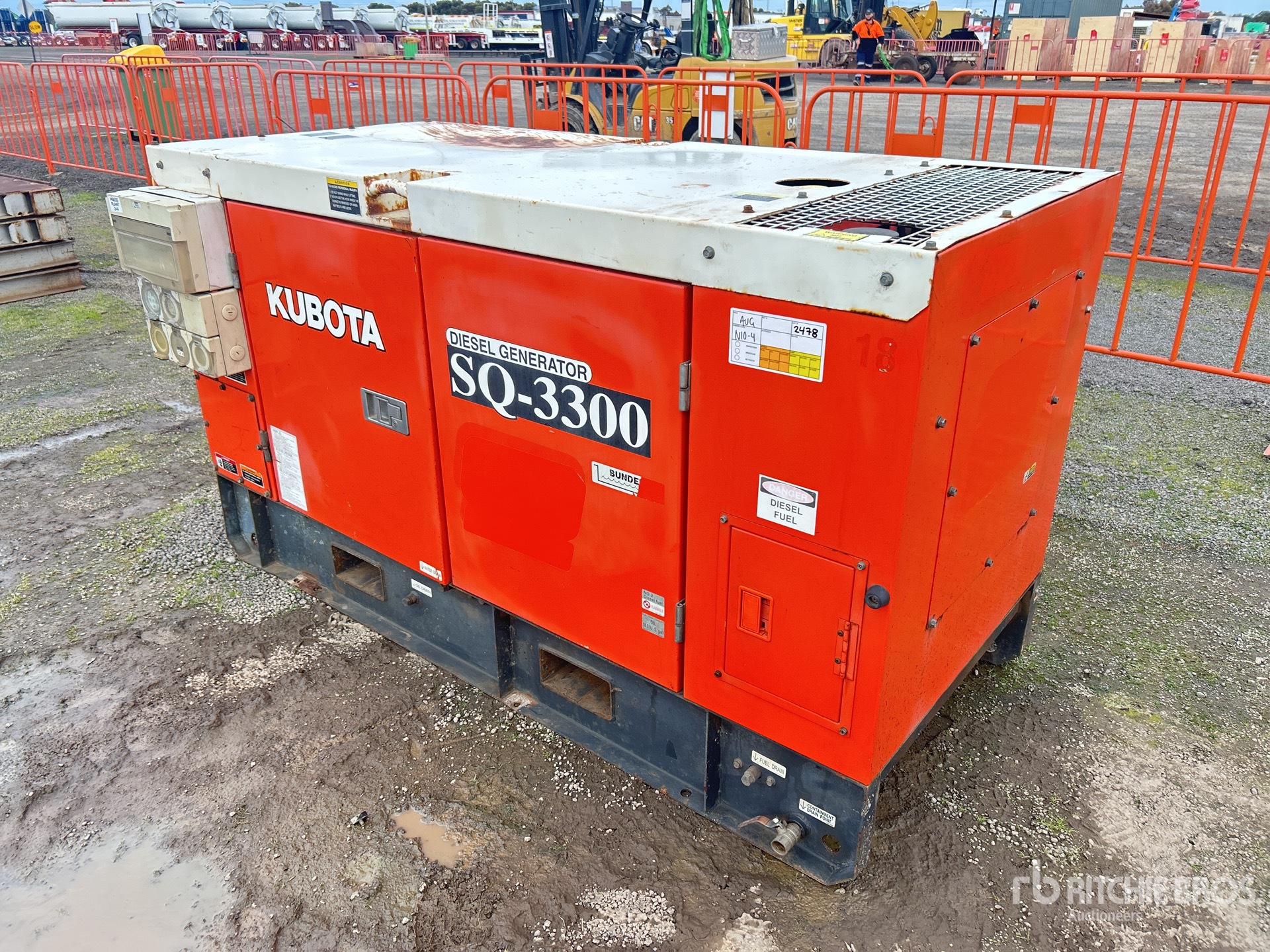 Kubota SQ-3300 30 kVA Skid-Mounted Generator Set