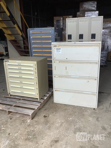 (2) Stanley Vidmar Cabinets, (1) Tennsco 6 Compartment Locker & (1) File Cabinet