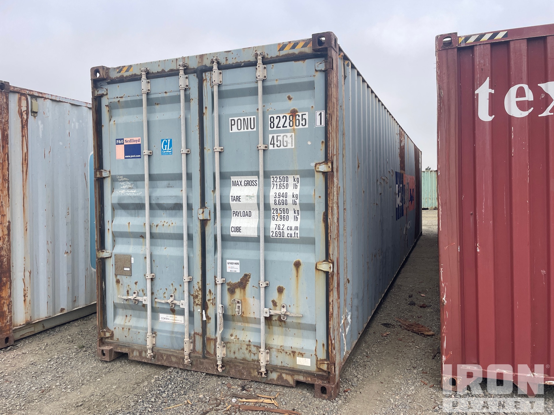 2005 40 ft High Cube Storage Container