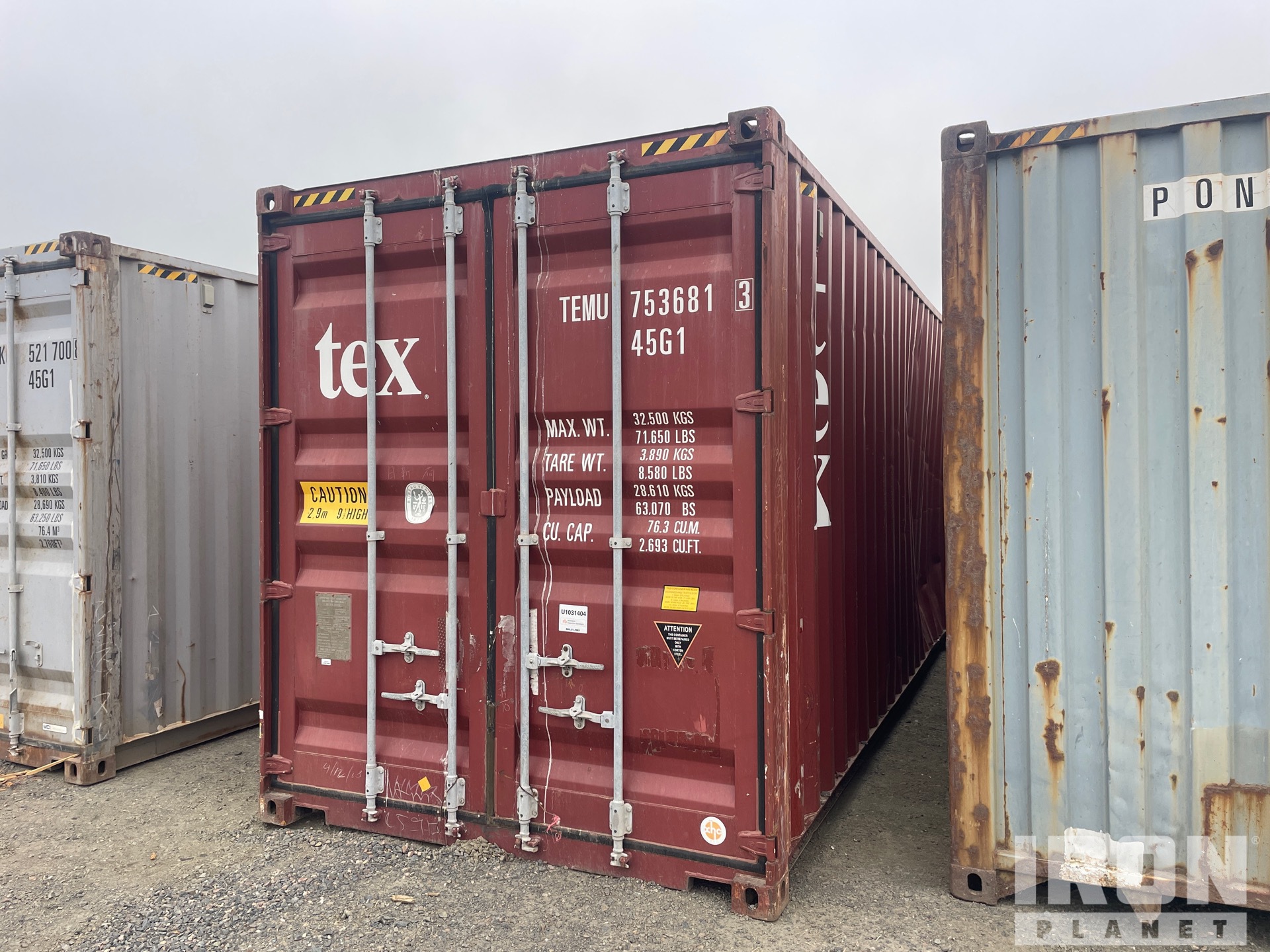 40 ft High Cube Storage Container