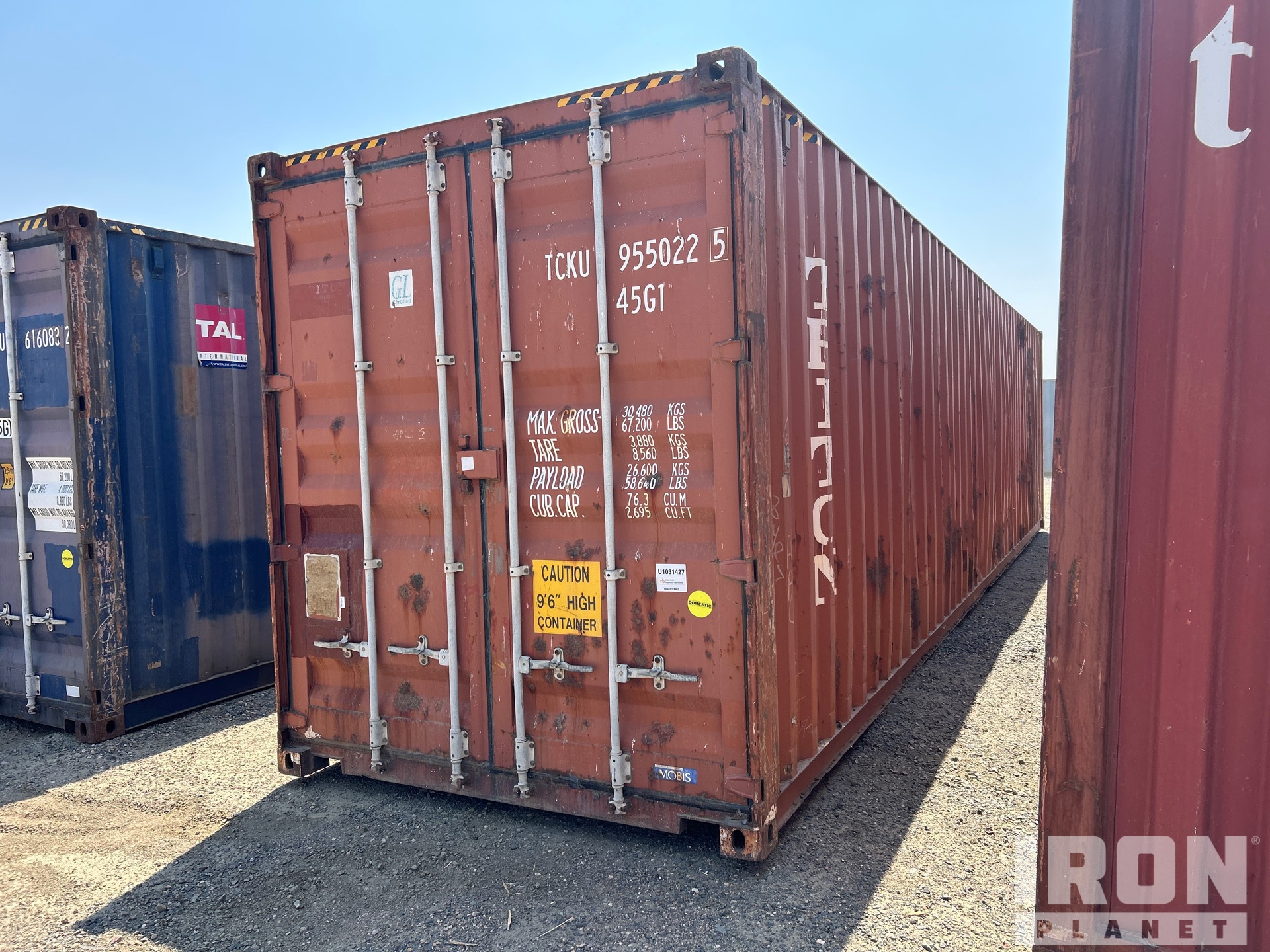40 ft High Cube Storage Container