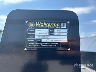 2026 Wolverine RS72 Bobcat Manual Angled Skid Steer Sweeper (Unused)