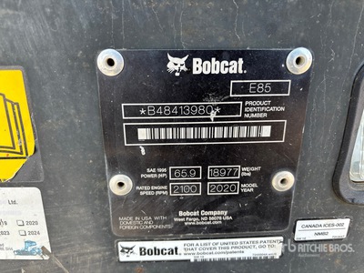 2020 Bobcat E85 Tracked Excavator