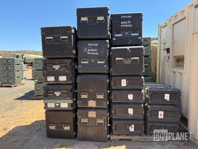 Lot of 17 ECS Military Transit Cases Rugged military-grade transport case, ECS brand rackmount storage case.