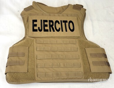 (1) Unused Coyote Police Vest w/ Ballistic Plates