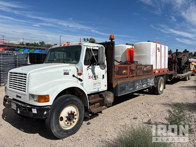 2001 International 4900 4x2 Flatbed Truck w/Ditch Witch JT25 and Trailer
